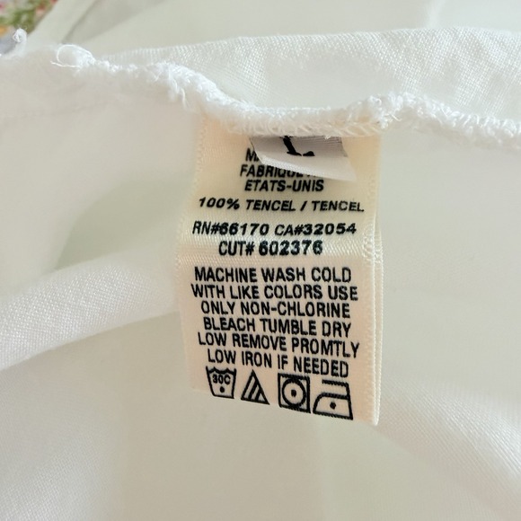 Cloth & Stone White Tencel Button Front Shirt Relaxed Pocket Top L - Picture 9 of 11